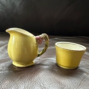Vintage Royal Winton Grimwades Yellow Creamer & Cup Set Made in England